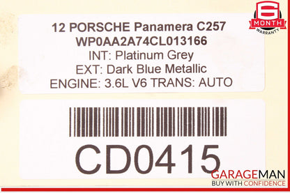 11-16 Porsche Panamera 970 3.6L V6 Rear Differential Diff Axle Carrier OEM