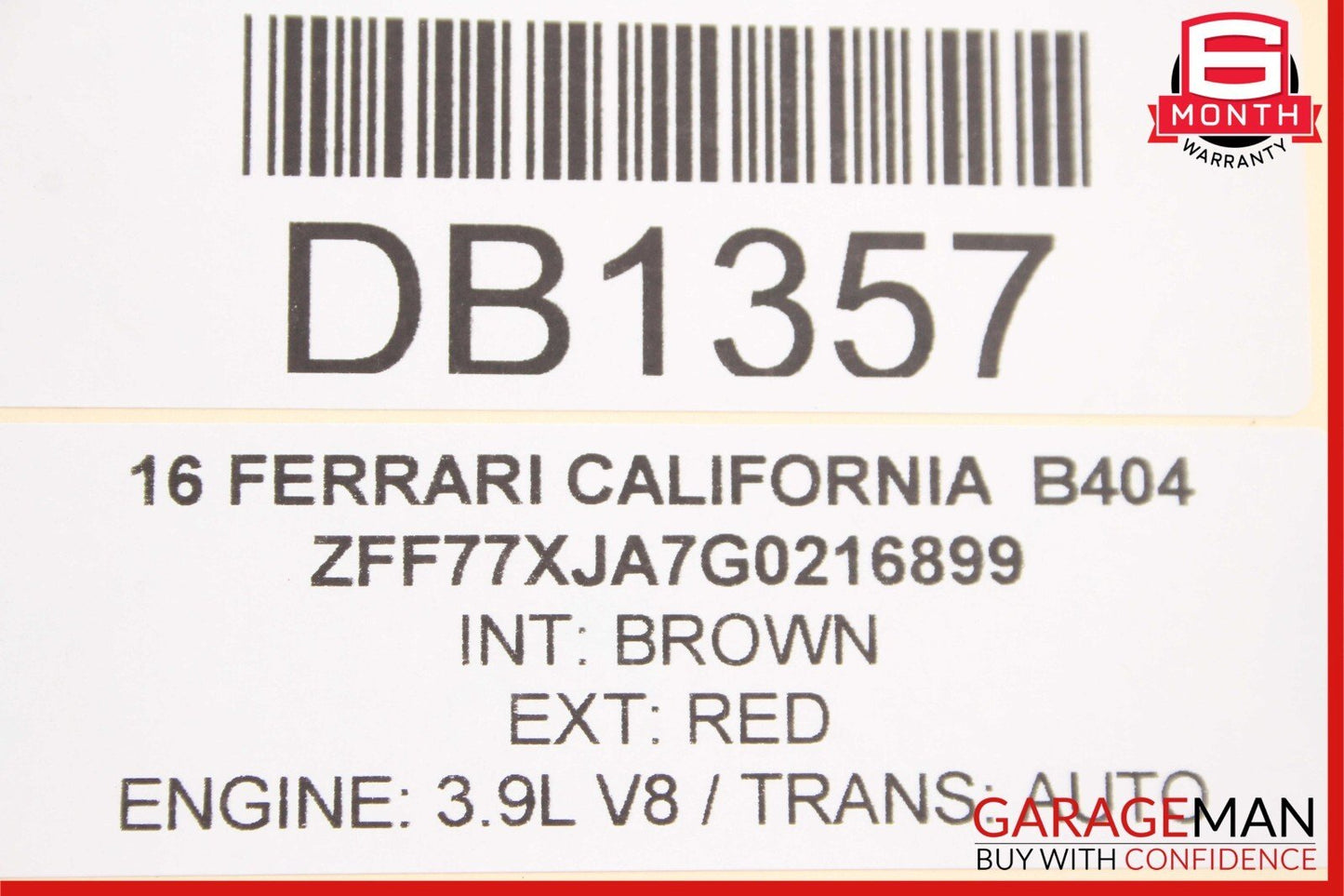 15-18 Ferrari California T Rear Right Side Wheelhouse Gravel Guard Assembly 3k