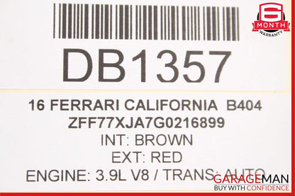 15-18 Ferrari California T Rear Right Side Wheelhouse Gravel Guard Assembly 3k