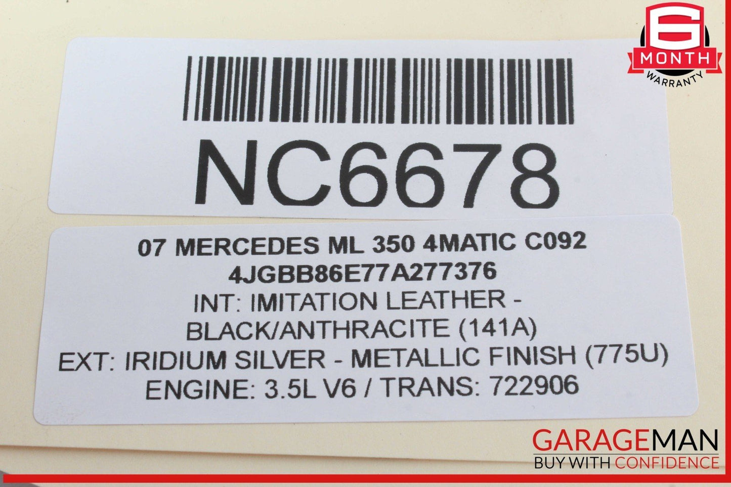 06-13 Mercedes W164 ML350 4MATIC GL350 Lower Engine Motor Oil Pan 2720100828 OEM