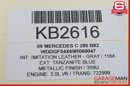 08-14 Mercedes W204 C250 C300 C350 Interior Rear View Mirror Black OEM