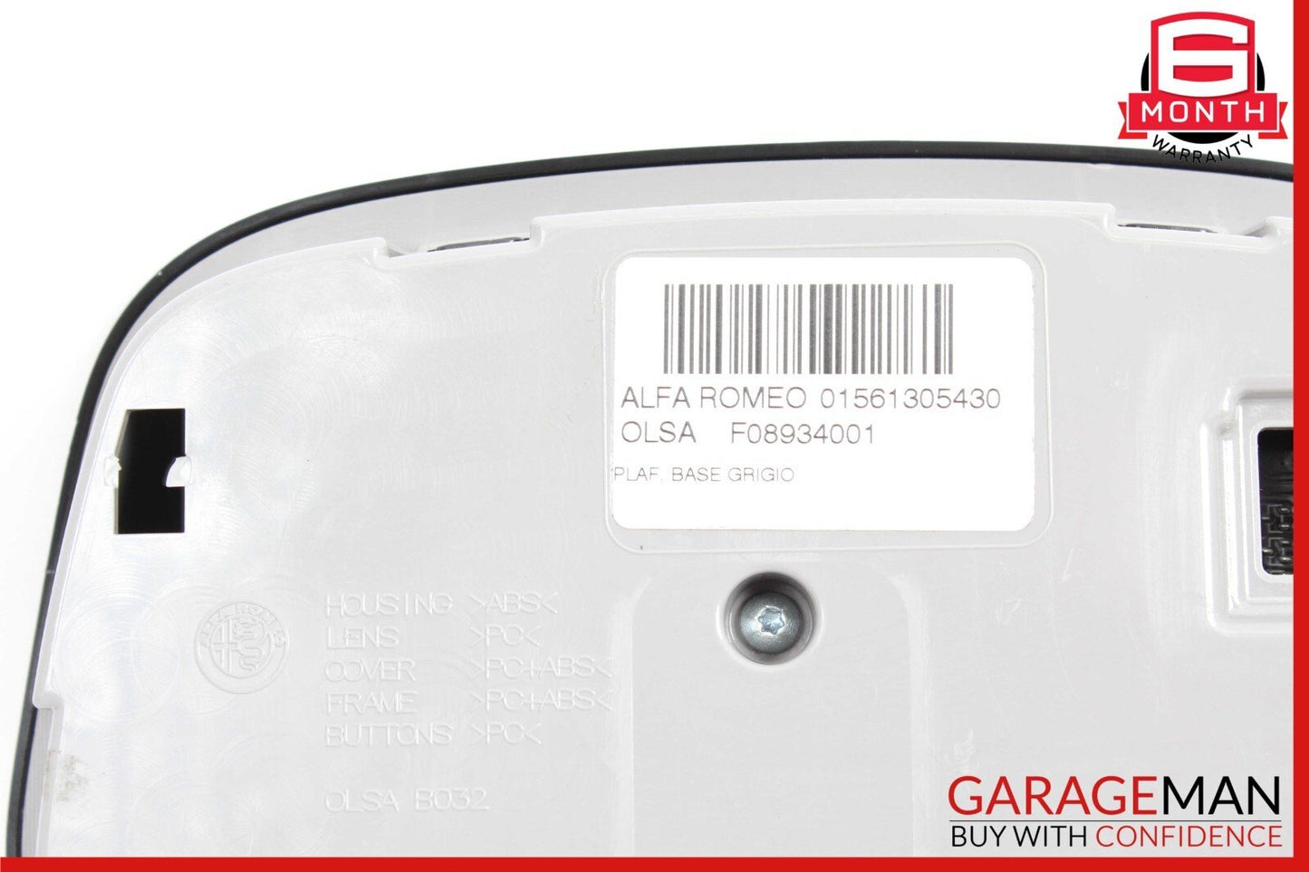 17-22 Alfa Romeo Giulia Overhead Dome Light Lamp Switch OEM
