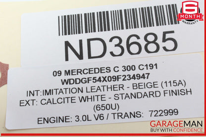 08-15 Mercedes W204 C300 C250 Front Right Passenger Side Dash Airbag Air Bag OEM