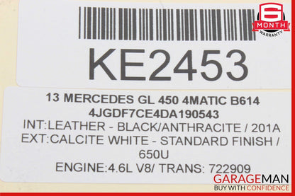 12-19 Mercedes X166 GL450 GLS550 Front Right Side Seat Belt Seatbelt Black