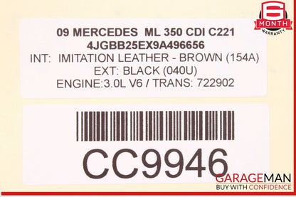 06-13 Mercedes W164 ML320 Front Differential Axle Carrier Diff OEM