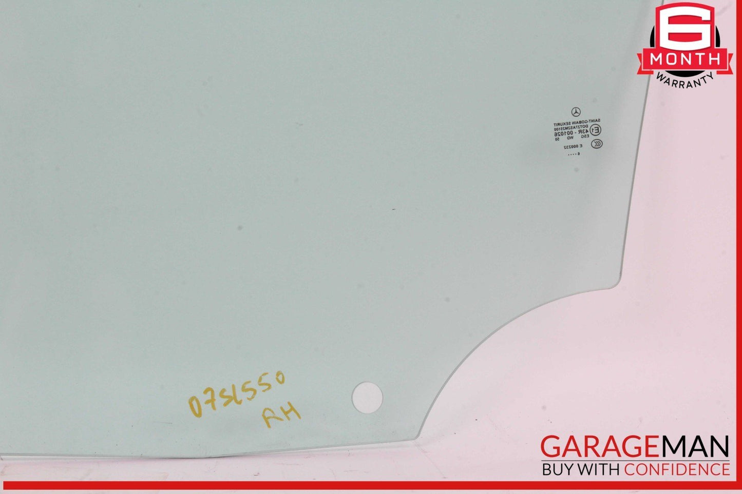 03-12 Mercedes R230 SL500 SL550 Front Right Passenger Side Door Window Glass OEM