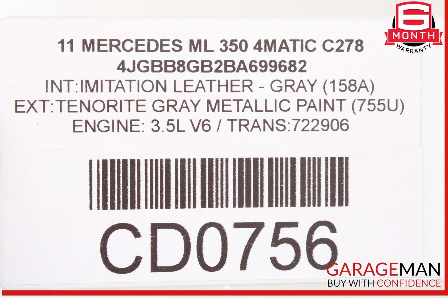 06-11 Mercedes W164 ML350 ML550 Left Driver Side Step Running Board OEM