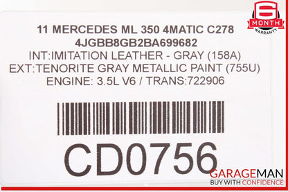06-11 Mercedes W164 ML350 ML550 Left Driver Side Step Running Board OEM