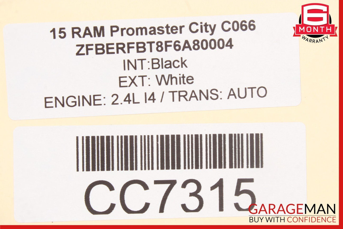 15-22 RAM ProMaster City Rear Bumper Reinforcement Impact Bar Beam OEM
