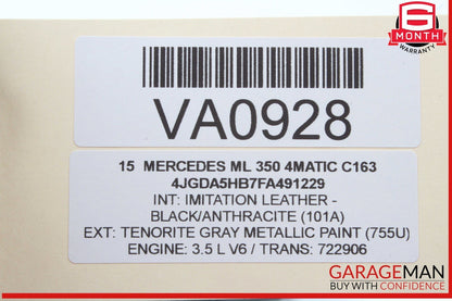 12-16 Mercedes W166 ML350 4MATIC Right Side Exterior Door Handle 2047601634 OEM