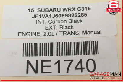 15-18 Subaru WRX Rear Right Passenger Side Window Regulator w/ Motor OEM