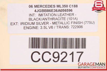 06-11 Mercedes W164 ML350 Front Reinforcement Bar Radiator Support Clip OEM
