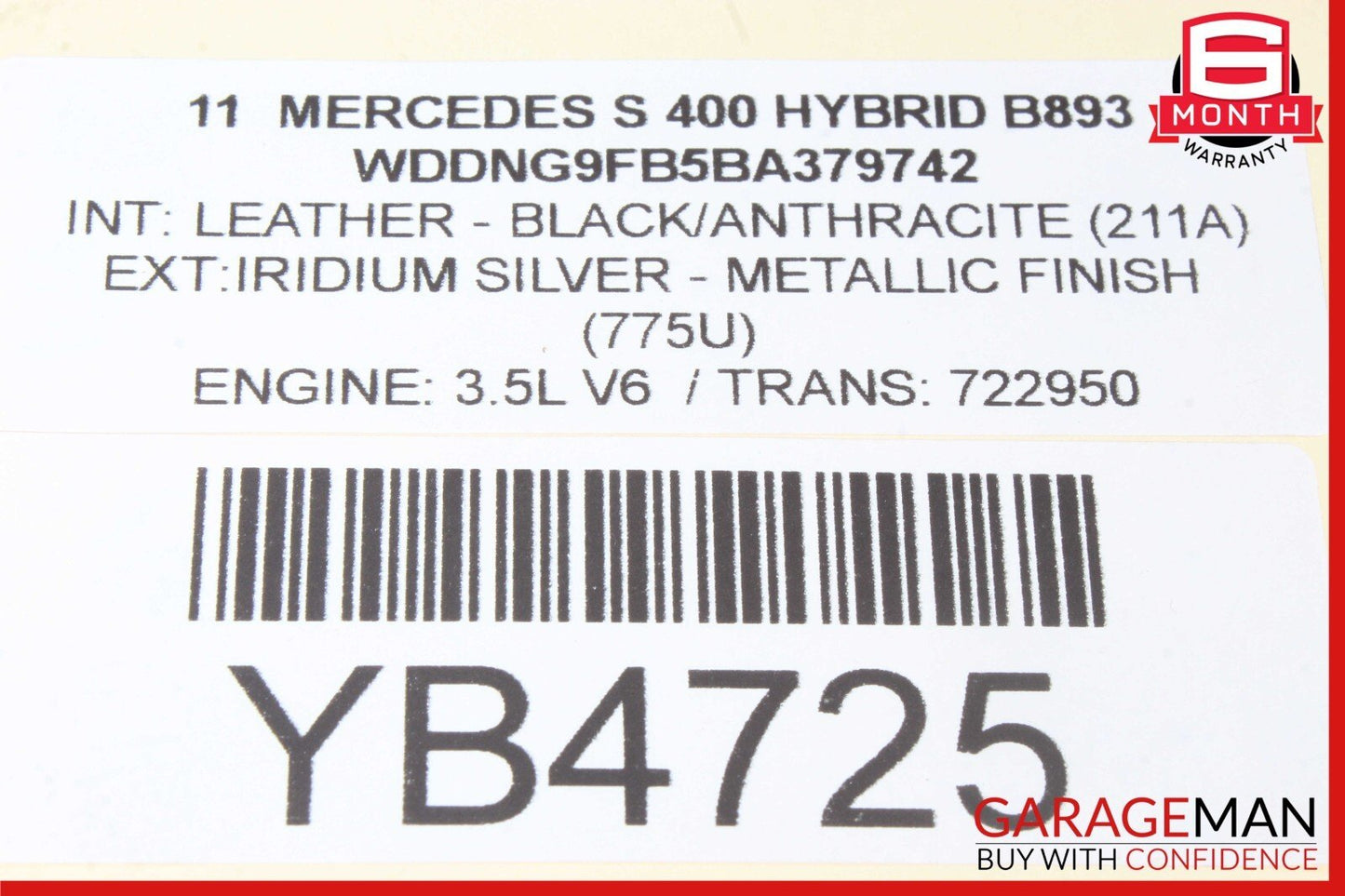 10-13 Mercedes W221 S400 Hybrid EVAP Fuel Evaporator Box Charcoal Canister OEM