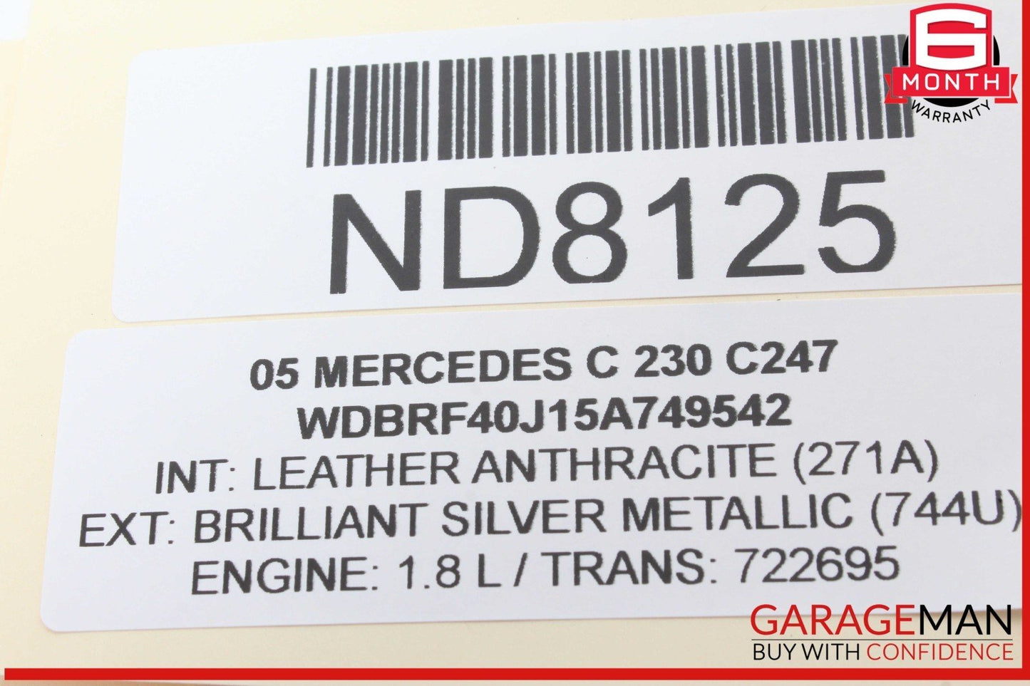 03-08 Mercedes W203 C230 CL500 CLK500 CD Changer 6 Disk Player 2208274642 OEM