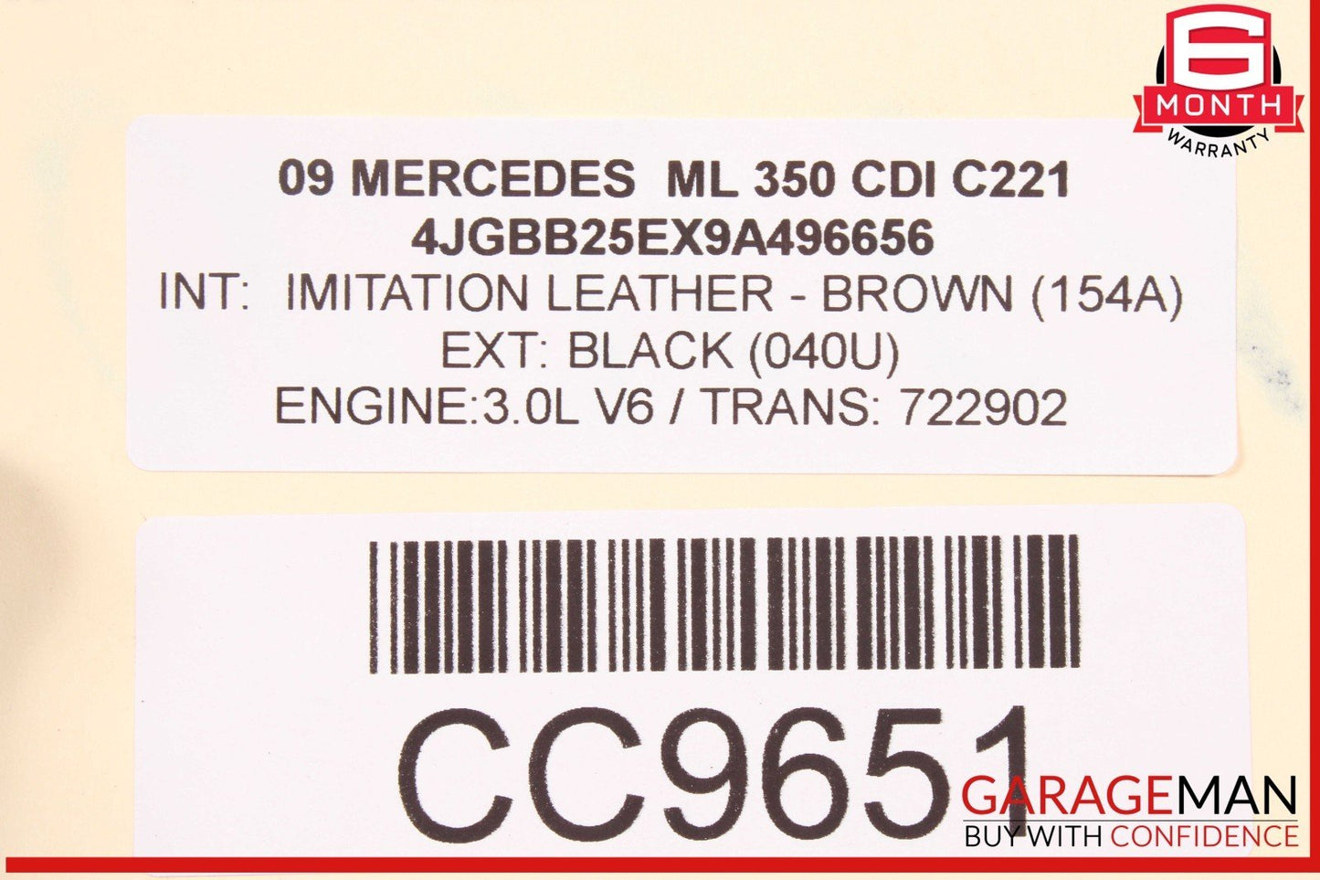 06-11 Mercedes W164 ML350 ML550 ML500 Left Driver Side Fender Assembly OEM