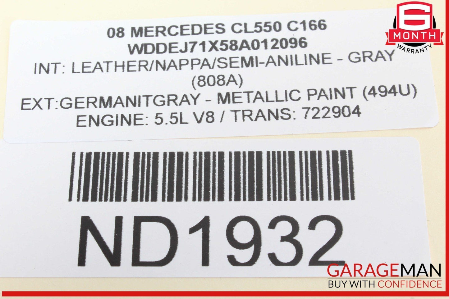 07-13 Mercedes W216 CL550 Rear Center Console AC A/C Air Vent Trim 2218301054