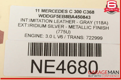 10-11 Mercedes W204 C300 Front Right Passenger Side Door Rear View Mirror Silver