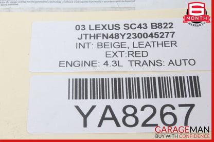 02-10 Lexus SC430 Front Left Driver Side View Mirror Red OEM