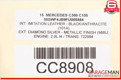 15-17 Mercedes W205 C300 2.0L RWD Rear Differential Diff Axle Carrier OEM