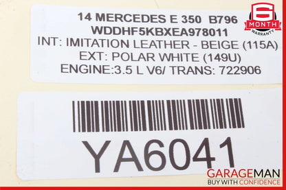 12-18 Mercedes W212 E350 CLS550 E400 CLS400 Overhead Dome Light Lamp OEM