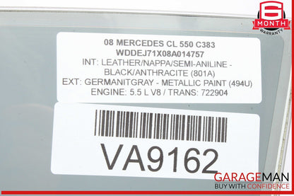 07-14 Mercedes W216 CL550 CL63 AMG Front Left Driver Side Door Window Glass OEM