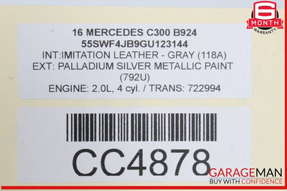 15-21 Mercedes W205 C300 C43 AMG Front Left Side Interior Door Panel Cover OEM
