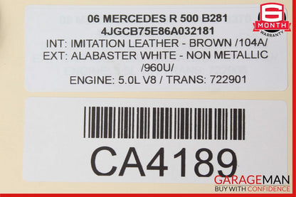 06-13 Mercedes W251 R320 R350 R500 Front Left Driver Side Lower Control Arm OEM