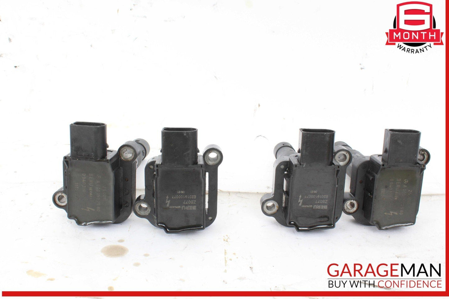 12-15 Mercedes W204 C250 Engine Ignition Coil Spark Plug 0001502580 Set of 4 OEM
