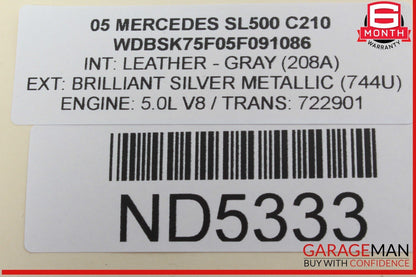 09-12 Mercedes R230 SL500 SL600 Instrument Cluster Speedometer 2305400023 OEM