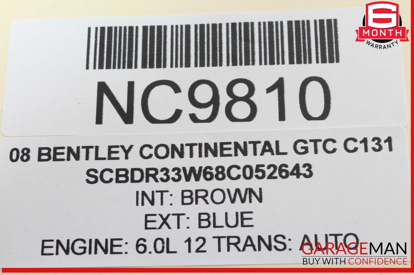 03-18 Bentley Continental GTC Ignition Start Switch Module w/ Key 3D0905865H OEM