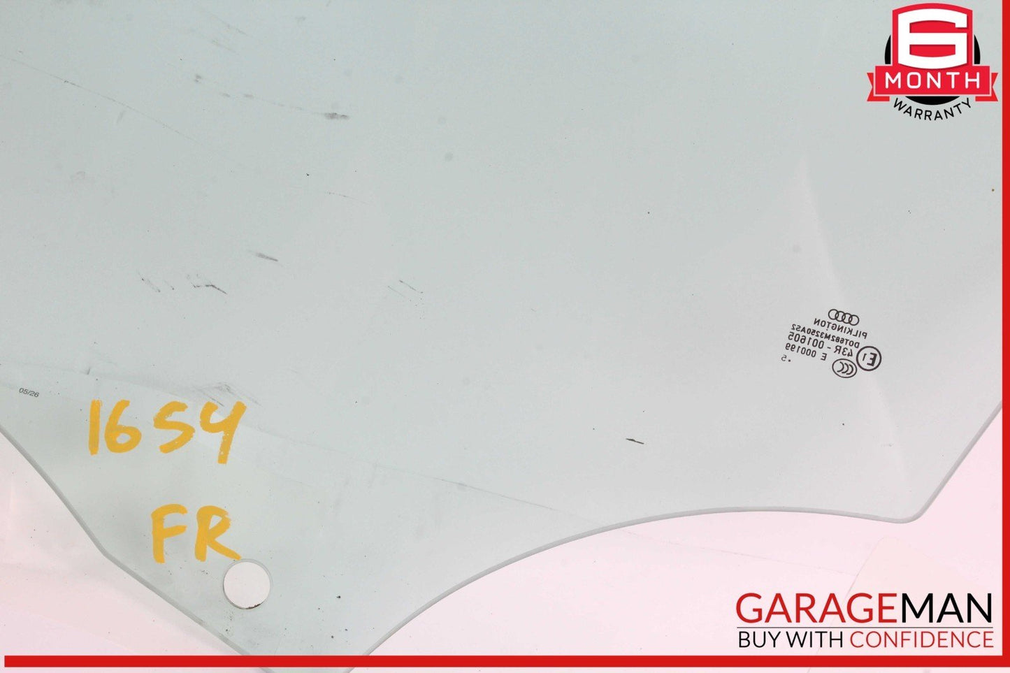 09-16 Audi S4 A4 Front Right Passenger Side Door Window Glass 43R001605 OEM