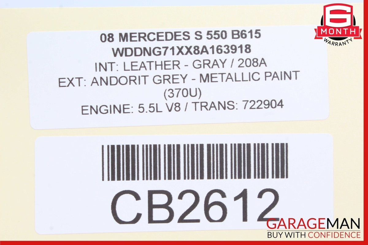 07-14 Mercedes W221 S550 CL600 Rear Trunk Lid Lock Latch Actuator w/ Handle Assy
