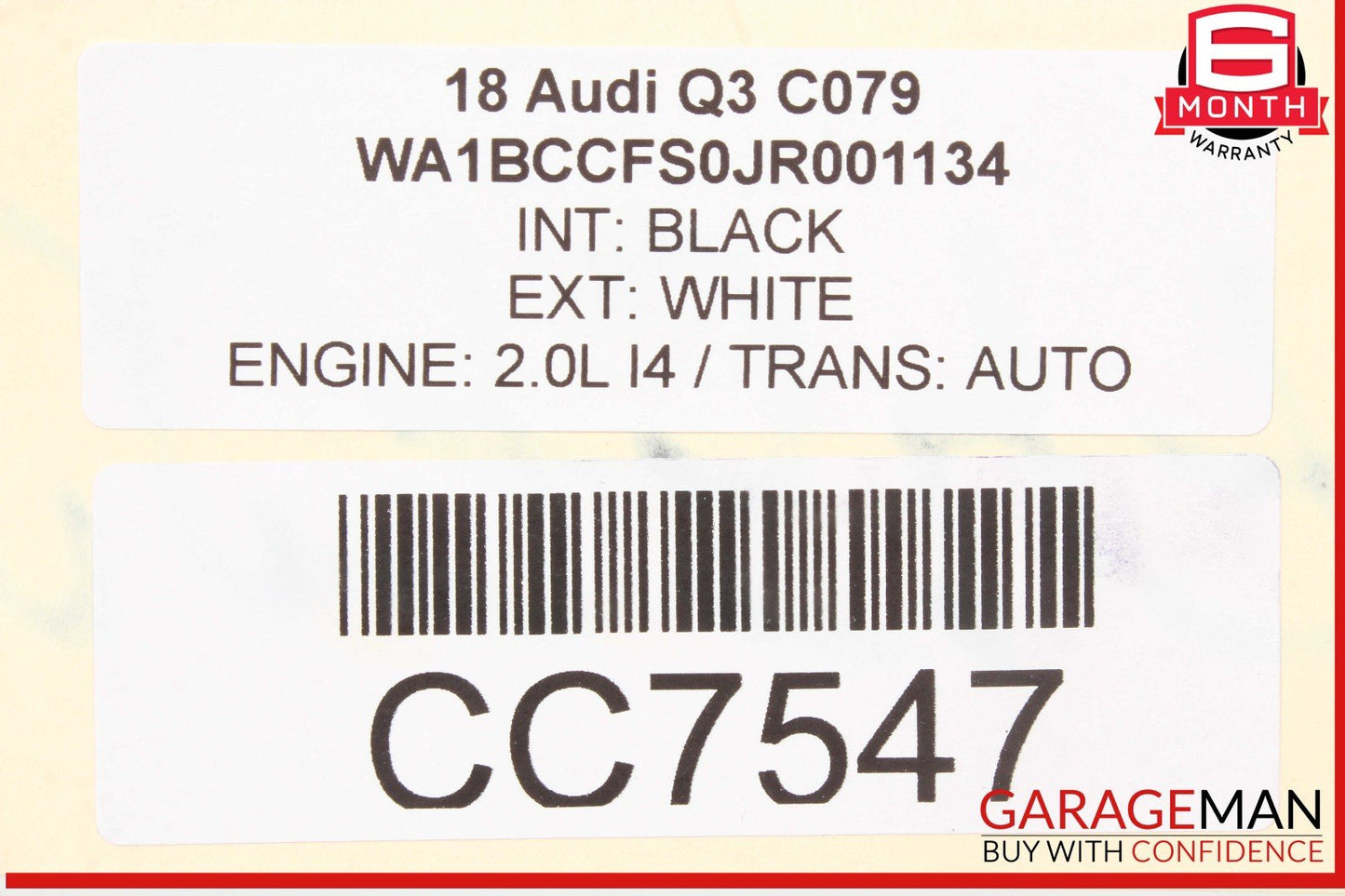 15-18 Audi Q3 2.0L Automatic Transmission OEM