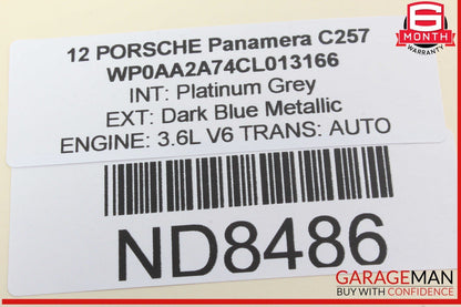 10-13 Porsche Panamera 970 Rear Seat Heater Door Lock Switch Control Panel OEM
