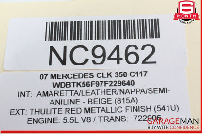 07-12 Mercedes W209 CLK350 C350 Engine Motor Wire Wiring Harness 2721590125 OEM
