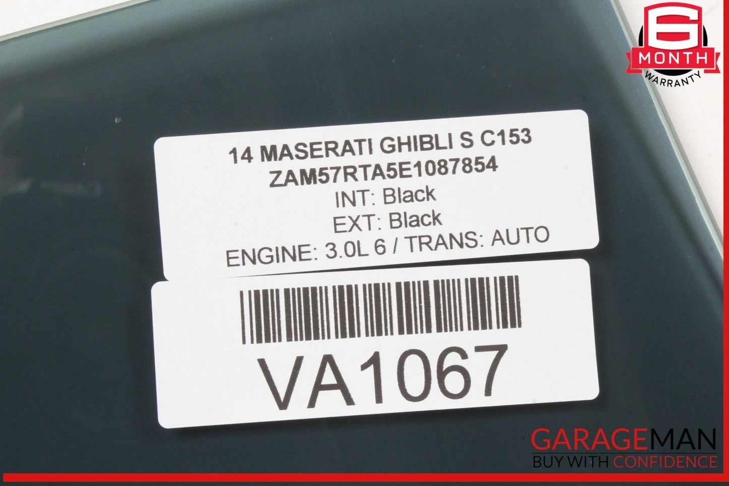 14-22 Maserati Ghibli S Rear Left Driver Side Door Window Glass OEM
