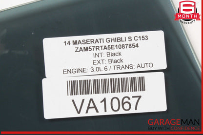 14-22 Maserati Ghibli S Rear Left Driver Side Door Window Glass OEM