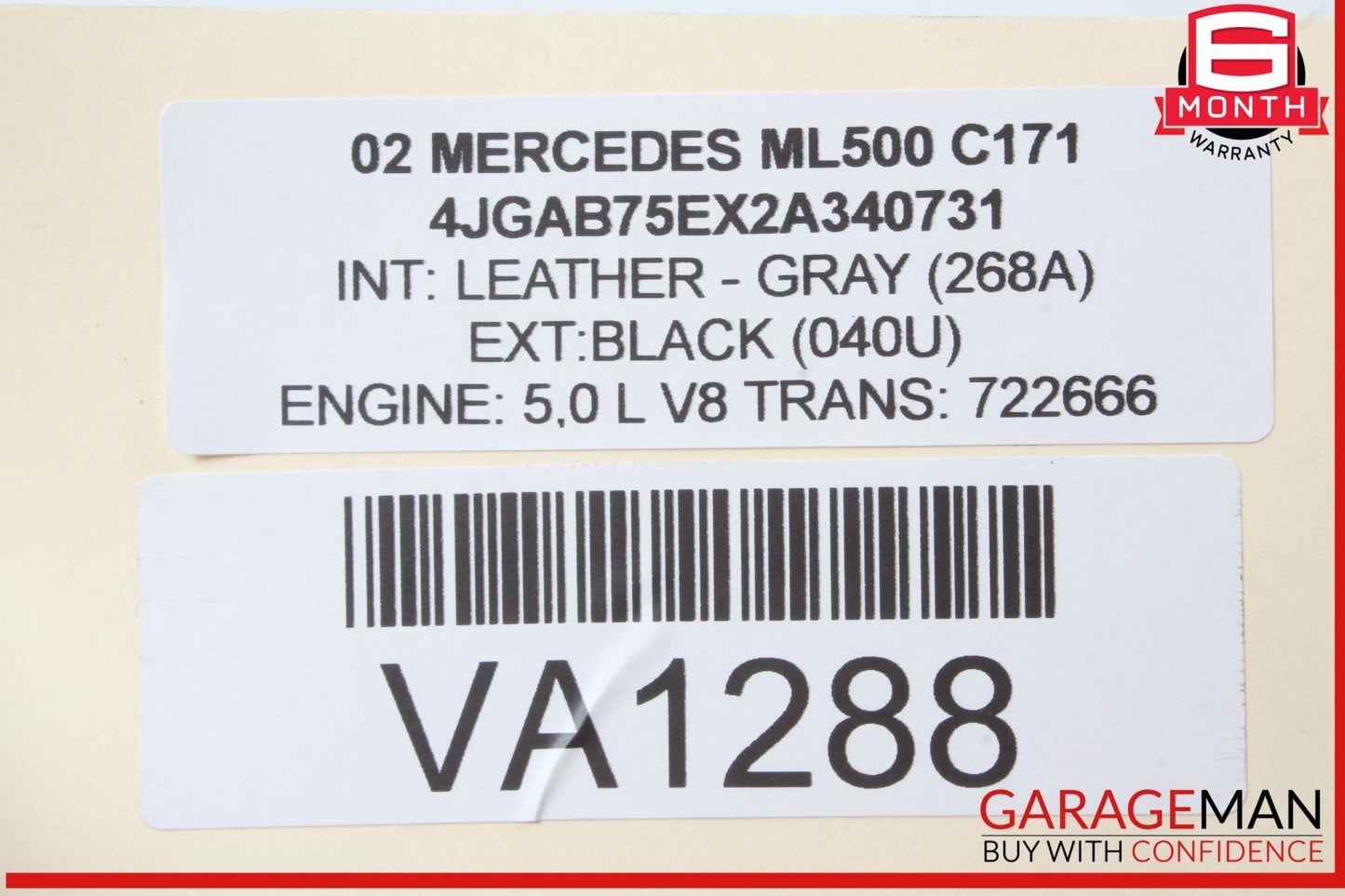 98-05 Mercedes W163 ML500 ML350 Front Right Side Exterior Door Handle Black OEM