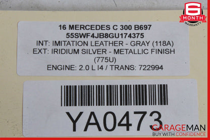 15-20 Mercedes W205 C300 RWD Rear Differential Diff Axle Carrier Assembly