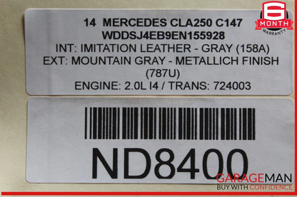 14-19 Mercedes W117 CLA250 Rear Differential Diff Axle Carrier OEM