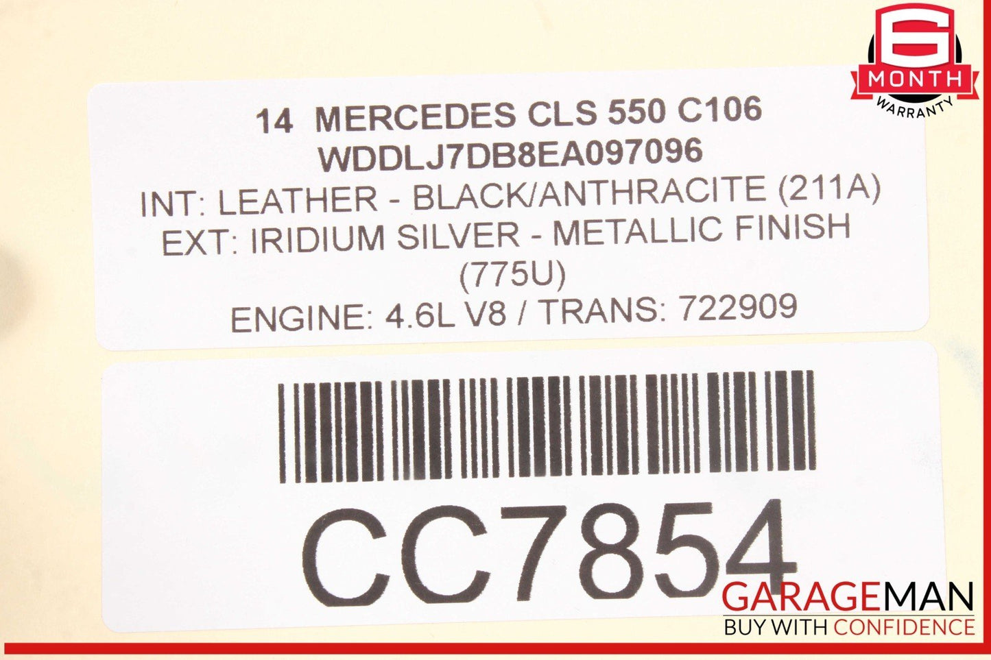 12-18 Mercedes W218 CLS550 Rear Right Passenger Side Exterior Door Shell OEM
