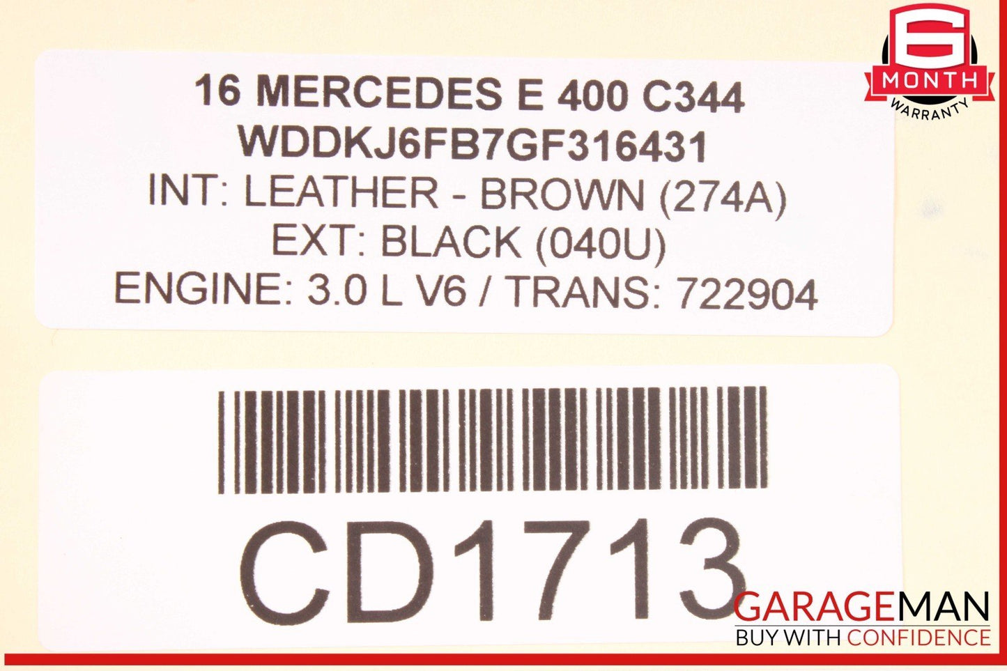 10-17 Mercedes W207 E400 C350 C250 Coupe Front Right Top Upper Seat Cushion OEM