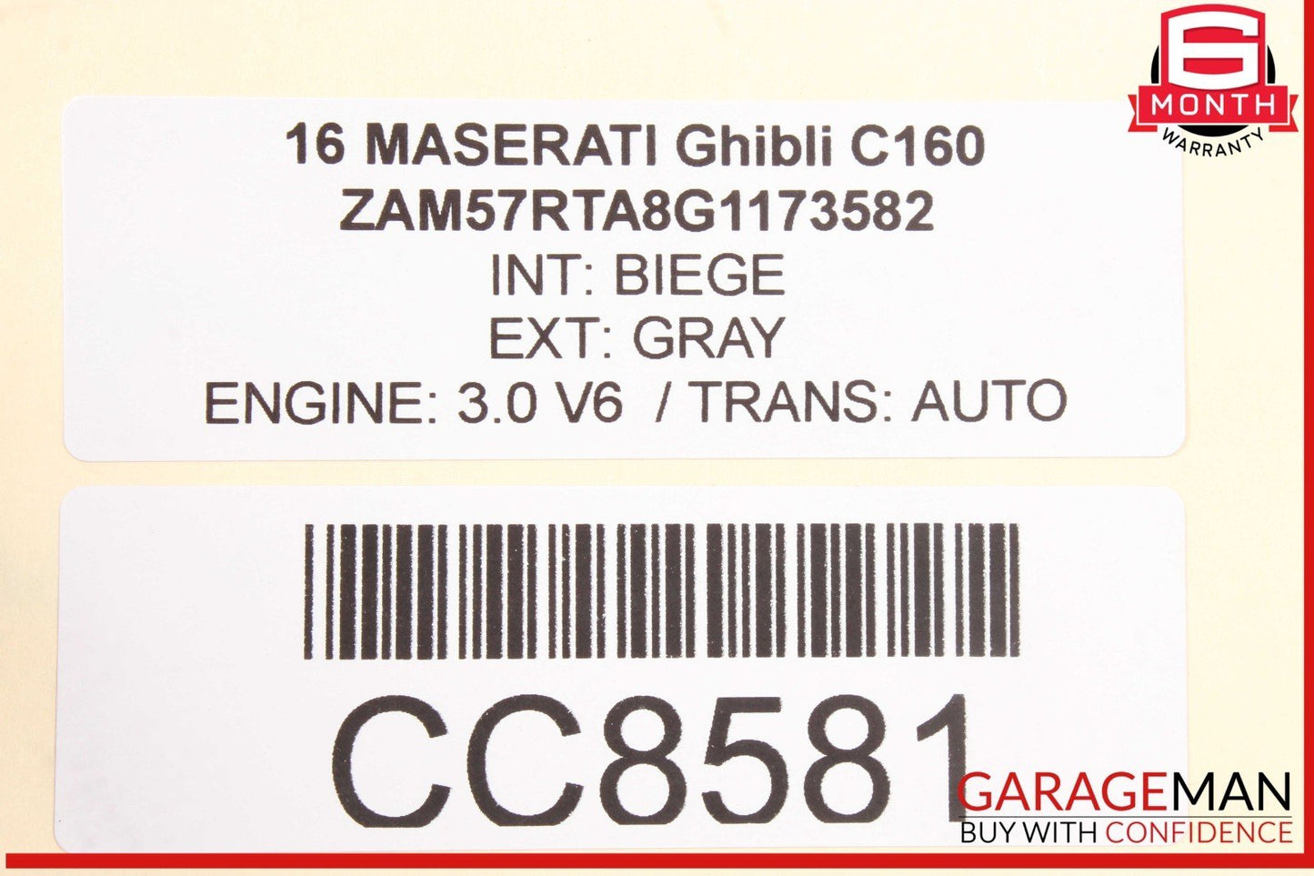 14-22 Maserati Ghibli M157 Rear Right Side Door Shell Frame Panel Gray OEM