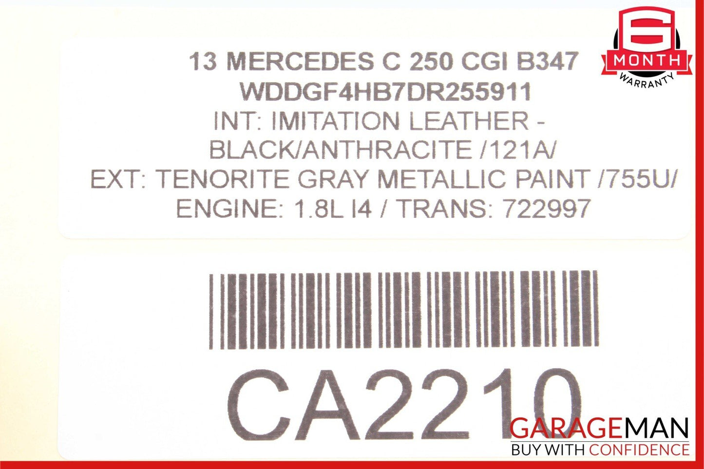 08-14 Mercedes W204 C250 C350 C63 Rear Left Door Lock Latch Actuator Assembly