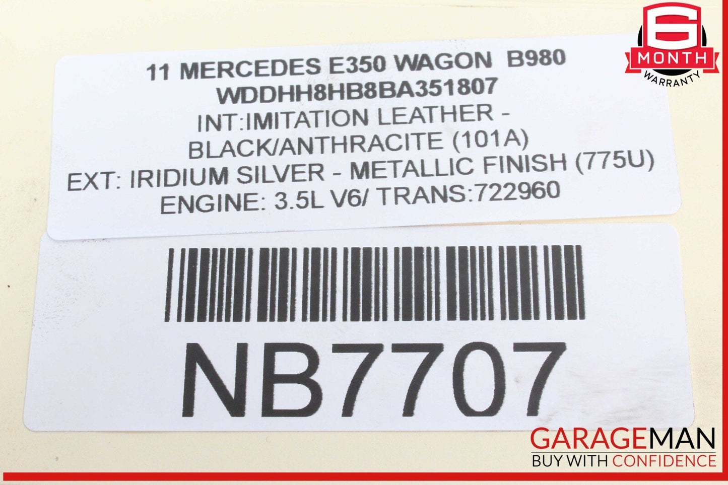 06-13 Mercedes W212 E350 Wagon Right Engine Motor Cylinder Head Valve Cover OEM