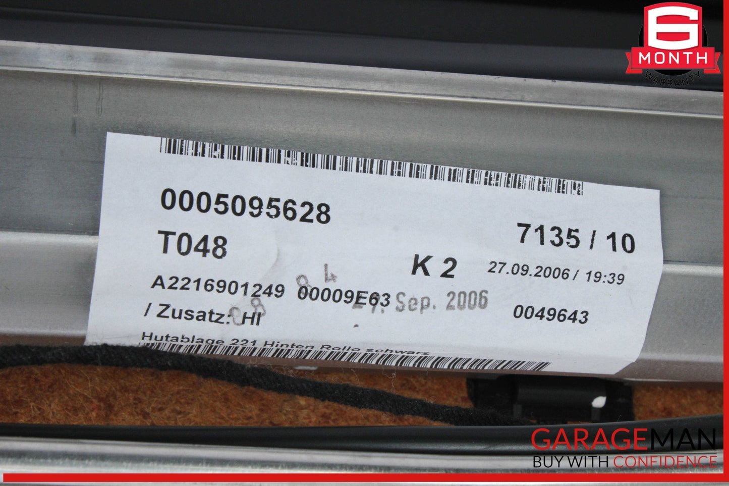 07-13 Mercedes W221 S550 S500 Rear Window Sun Shade Screen Roller Blind BlackOEM