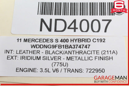 10-13 Mercedes W221 S400 Hybrid Rear Left Side Window Control Switch Black OEM