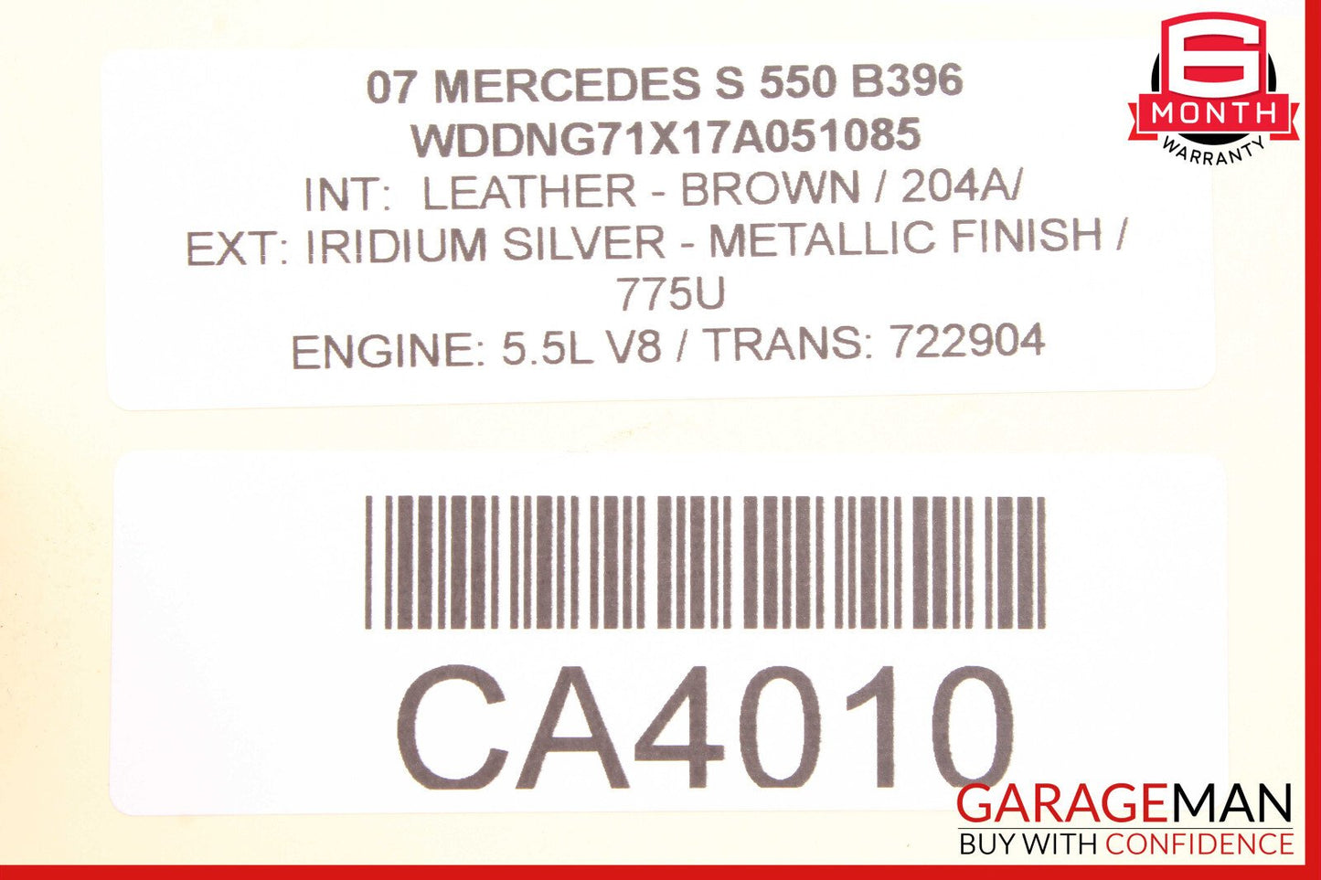 07-14 Mercedes W221 S550 S600 CL550 Rear Trunk Lid Latch Lock Actuator OEM