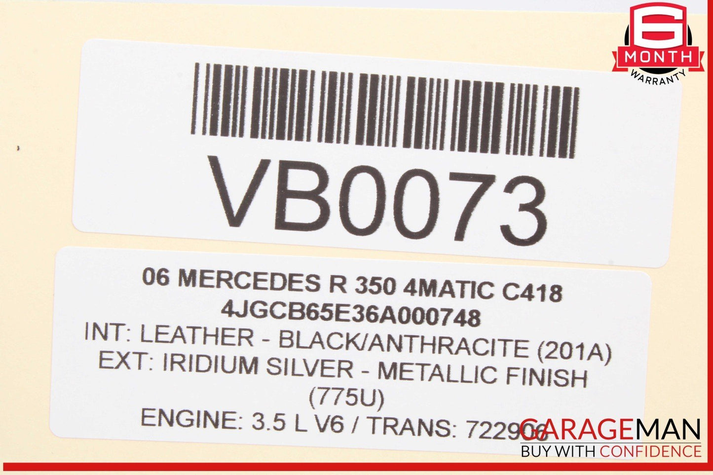 06-08 Mercedes-Benz R350 A/C Heater Climate Control Switch 2518208089 OEM