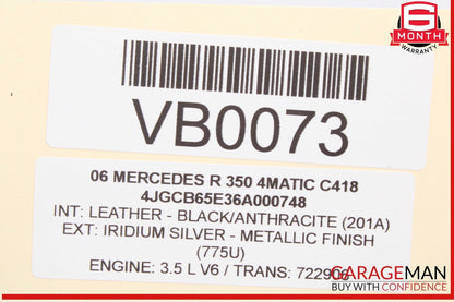 06-08 Mercedes-Benz R350 A/C Heater Climate Control Switch 2518208089 OEM